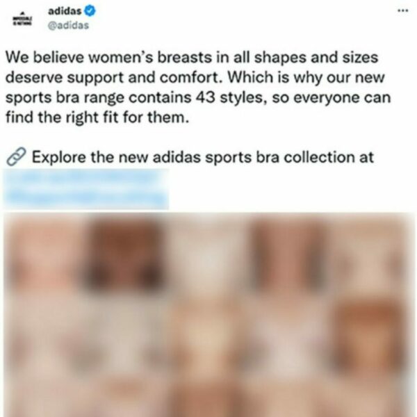 Adidas ad celebrates 'breasts in all shapes and sizes