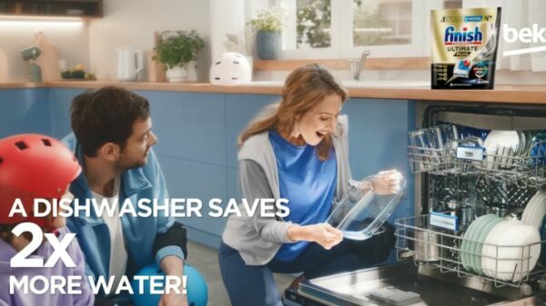 Home appliance brand Beko has partnered with dishwasher detergent brand Finish to create its biggest multi-channel campaign to date, depicted here