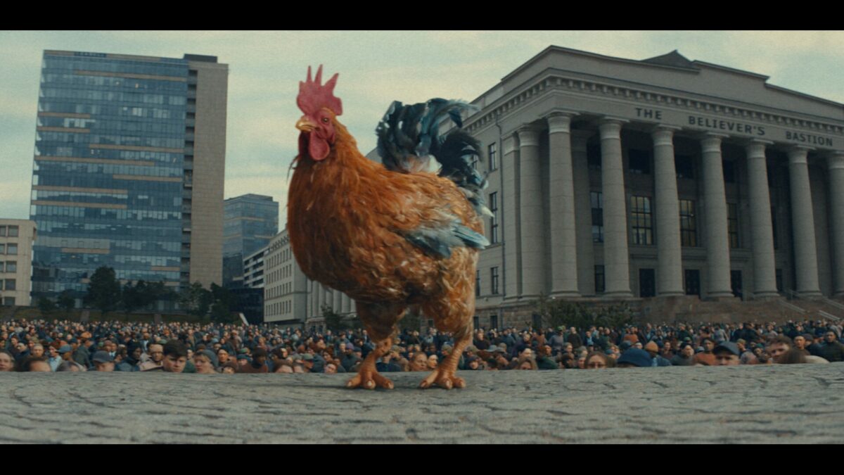 Humanity has adopted a new chicken-worshipping religion in a truly surreal new spot for restaurant chain KFC that resembles a dystopian film.