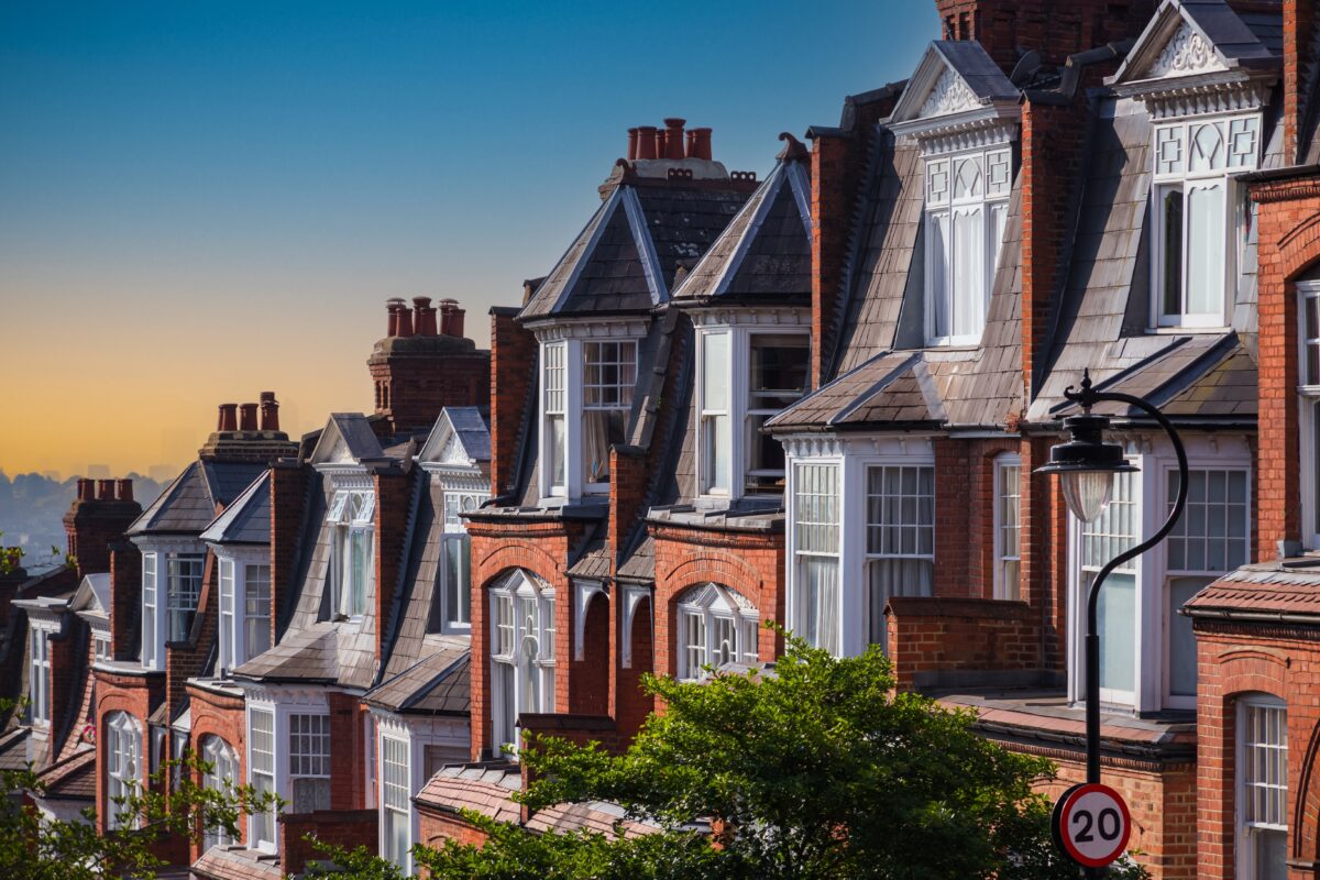 A row of middle class houses in the UK. 75% of Brits feel that they are in worse position today than ten years ago, according to Saatchi & Saatchi's second 'WTF is going on' study.