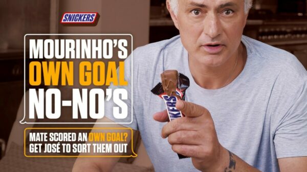 Snack bar brand Snickers has teamed-up with former Chelsea and Manchester United manager José Mourinho's AI-generated clone to coach fans.
