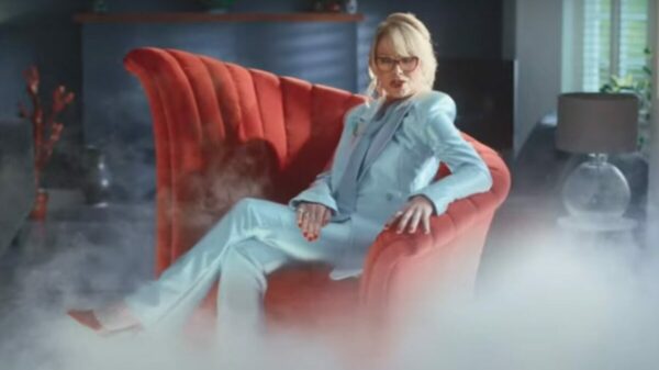 Narrator sits enticingly on a red Birds Eye chair. She is wearing a blue power suit, and almost winking at the camera. Birds Eye is unveiling a new playfully creative platform and multichannel campaign for its Steamfresh range of healthy meals,  with a healthily steamy hero ad at its helm.