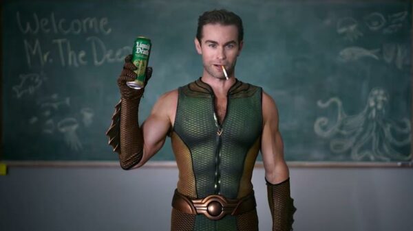 Liquid Death has recruited superhero 'The Deep' from Amazon Prime Video's 'The Boys' TV series for an outrageously irreverent new ad.